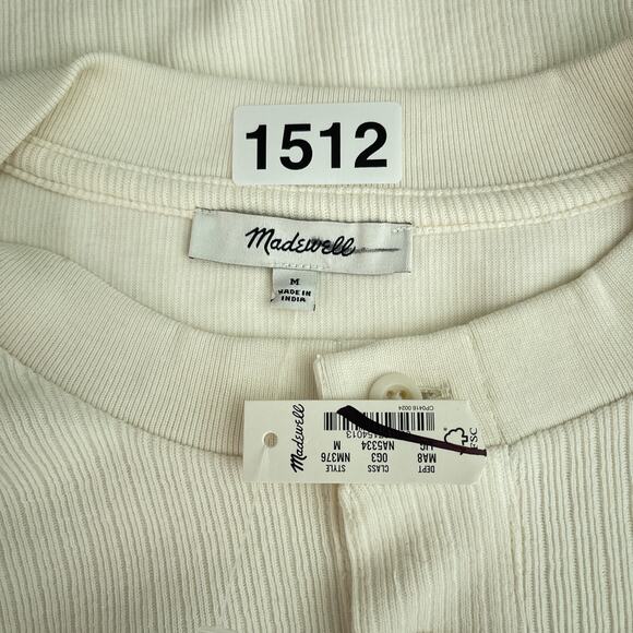 NWT Madewell Textured Long Sleeve Henley Tee Lighthouse Men's Size Medium - Picture 15 of 16